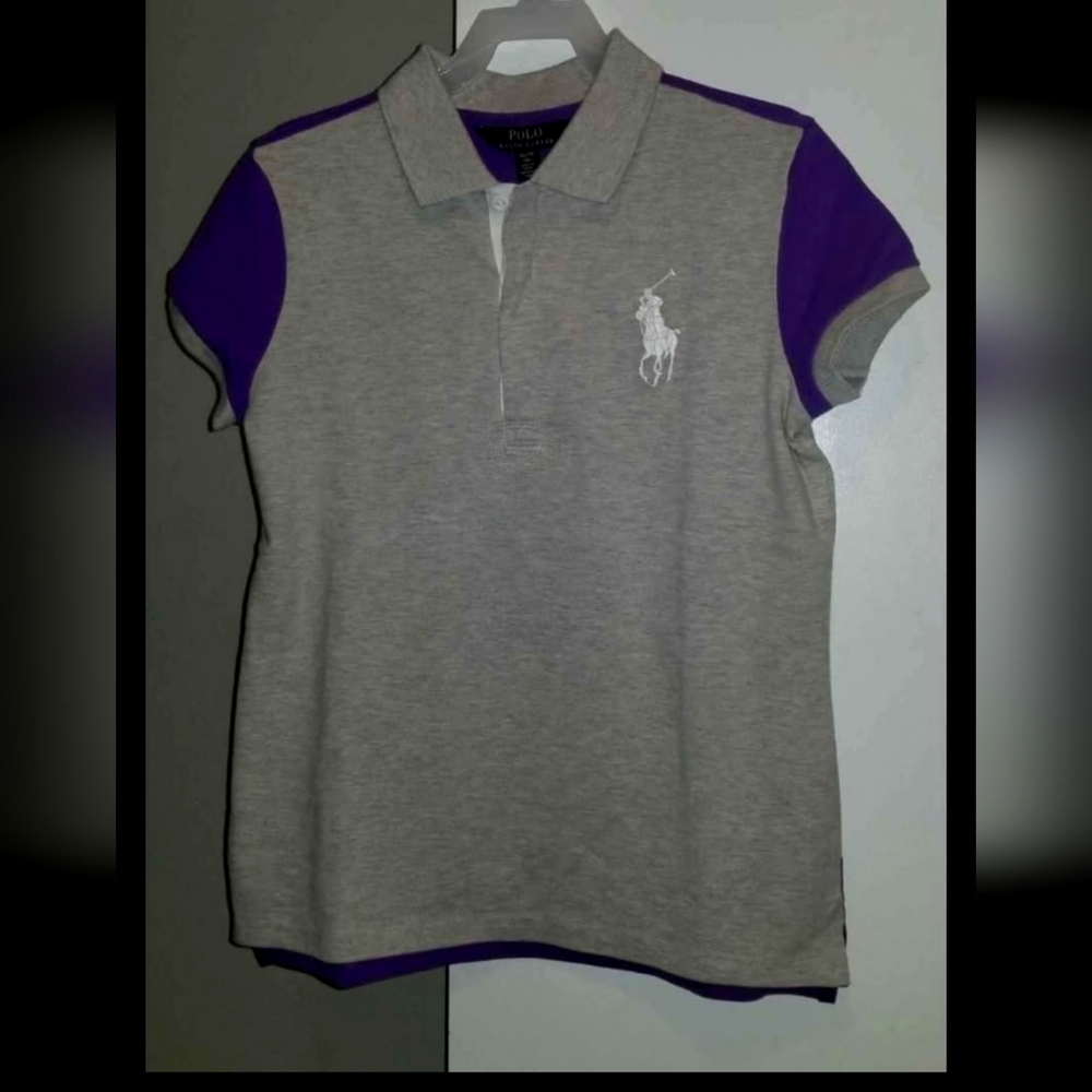 Polo by Ralph Lauren Kids Gray and Purple Shirt